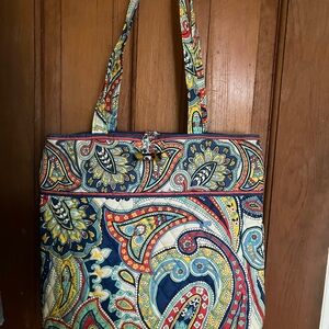 Vera Bradley Blue and Red Paisley Tote Bag